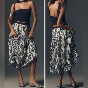 Anthropologie Maeve Full Midi Puffy Skirt